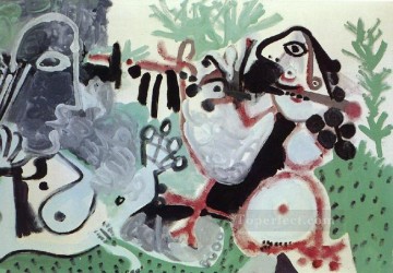 Artworks in 150 Subjects Painting - Deux femmes dans un paysage 1967 Cubism